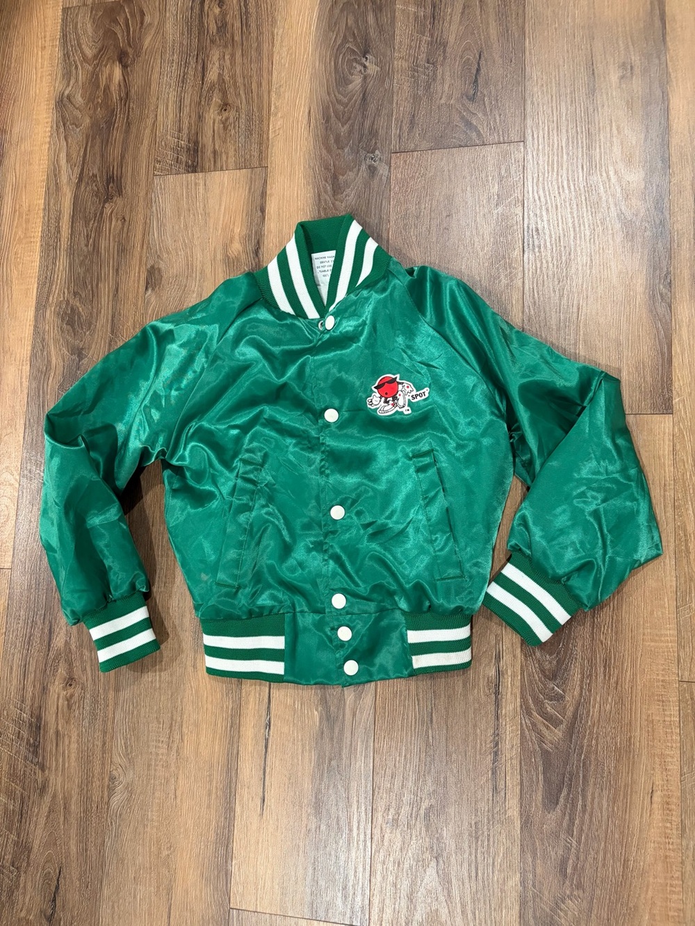 Vintage Green 7 Up Kids Satin Bomber Jacket
